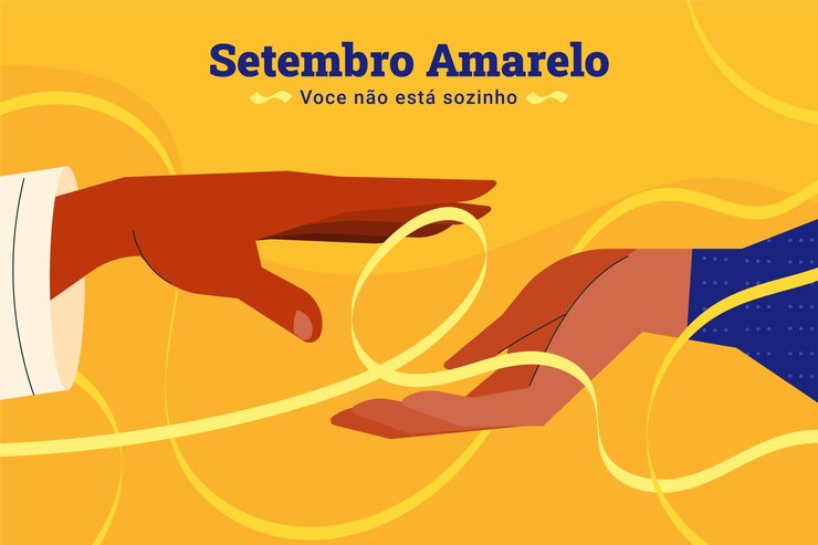Free Vector flat background for brazilian yellow september suicide prevention