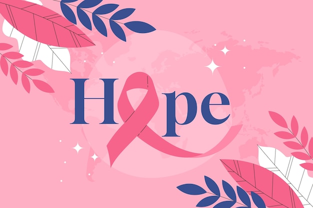 Flat background for breast cancer awareness month