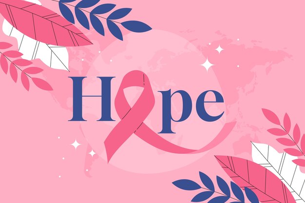 Flat background for breast cancer awareness month