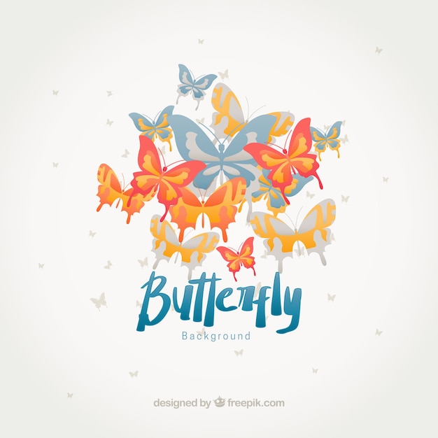 Free vector flat background of butterflies