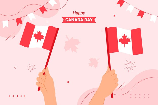 Free vector flat background for canada day celebration