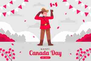 Free vector flat background for canada day celebration