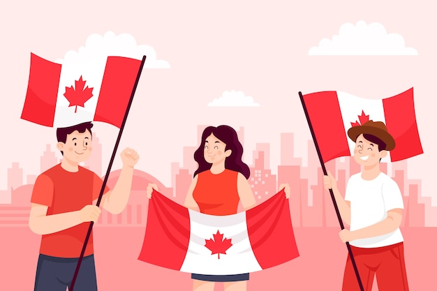 Free vector flat background for canada day celebration