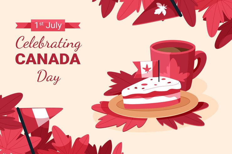 Free Vector flat background for canada day celebration