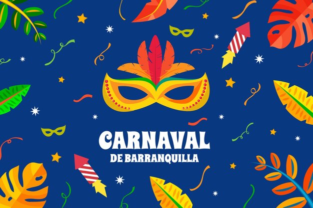 Flat background for carnaval de barranquilla celebration