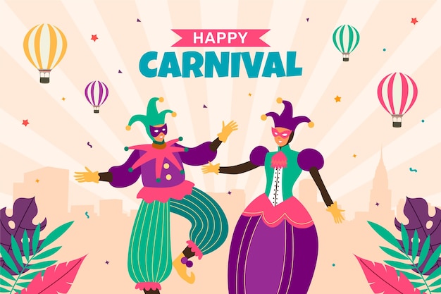 Free vector flat background for carnival celebration