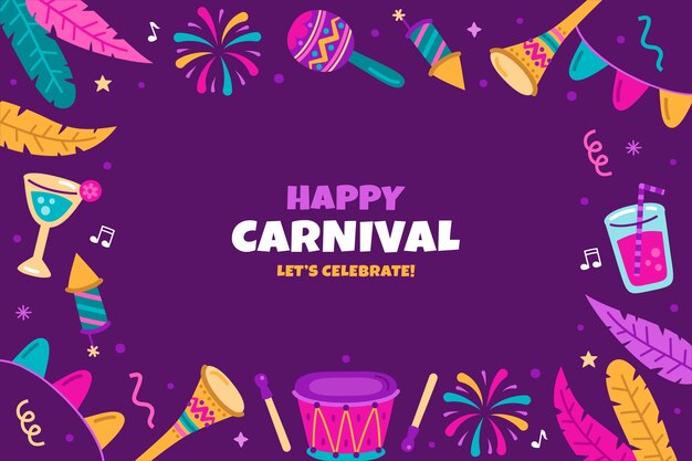 Free vector flat background for carnival celebration