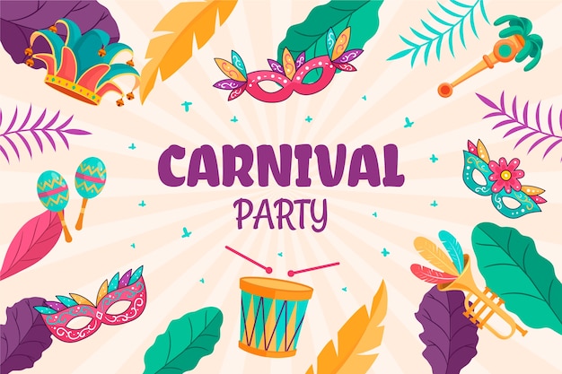 Flat background for carnival celebration