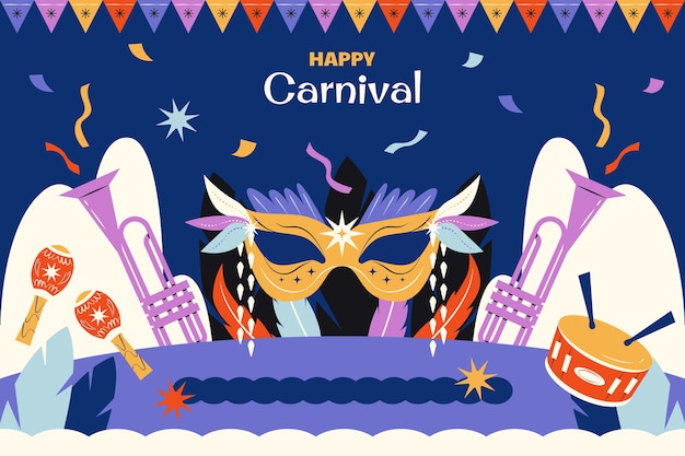 Flat background for carnival party celebration