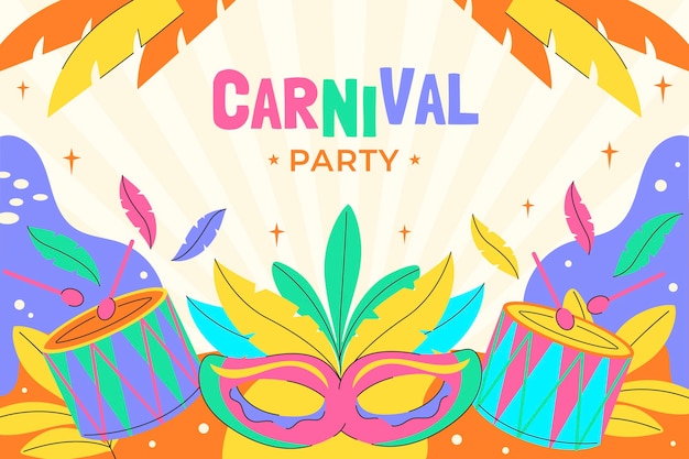 Free vector flat background for carnival party