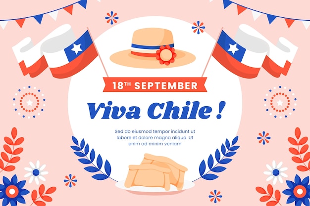 Flat background for chilean fiestas patrias celebrations