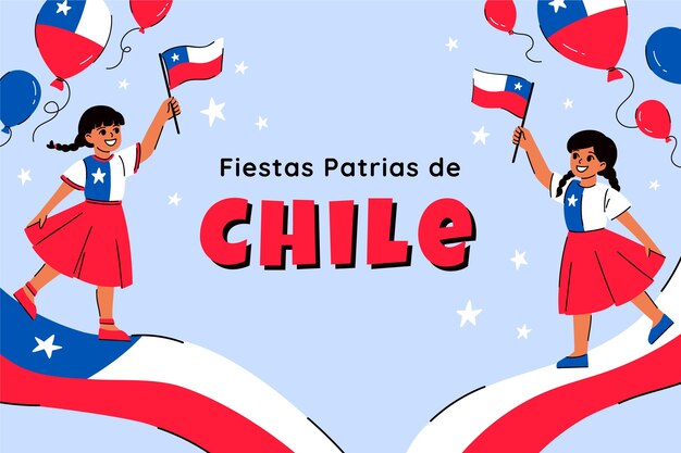 Flat background for chilean fiestas patrias celebrations