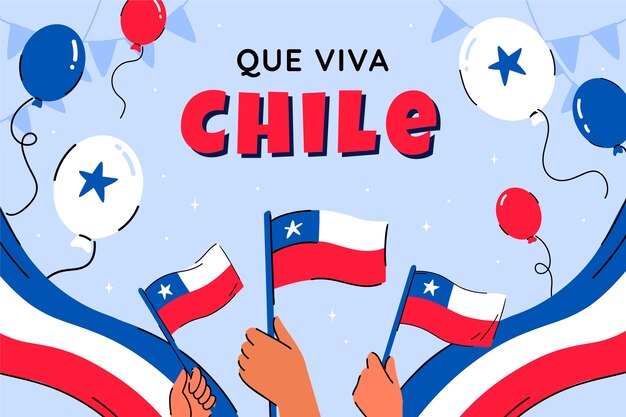 칠레 축제 patrias 축하를 위한 평평한 배경