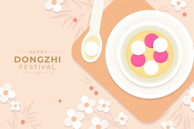 Free vector flat background for chinese dongzhi festival