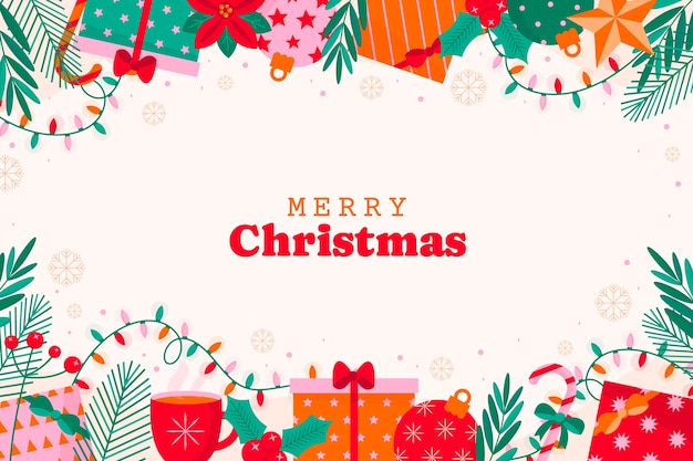 Free Vector | Flat background for christmas season celebration with ...