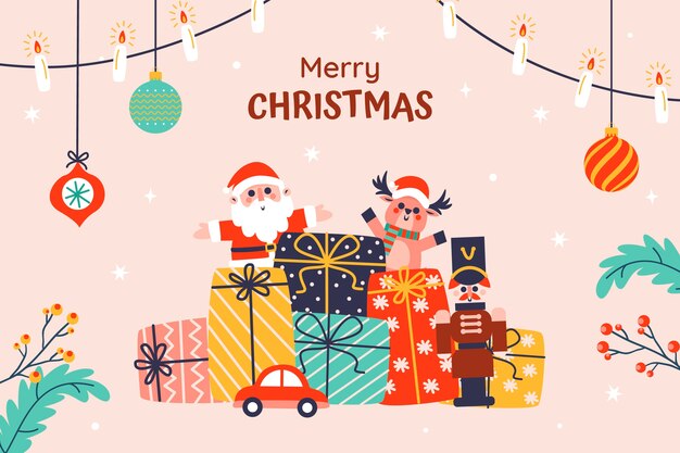 Free Vector flat background for christmas season celebration