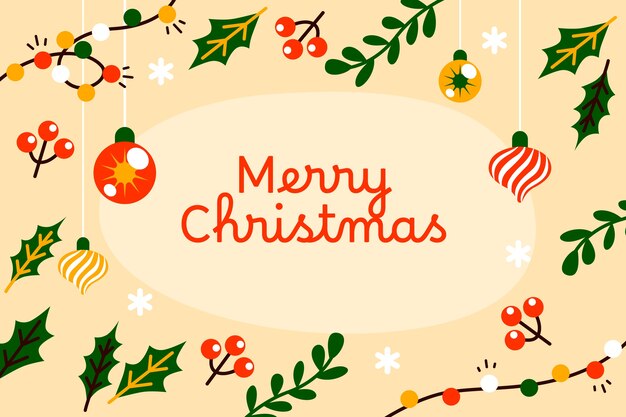 Flat background for christmas season celebration