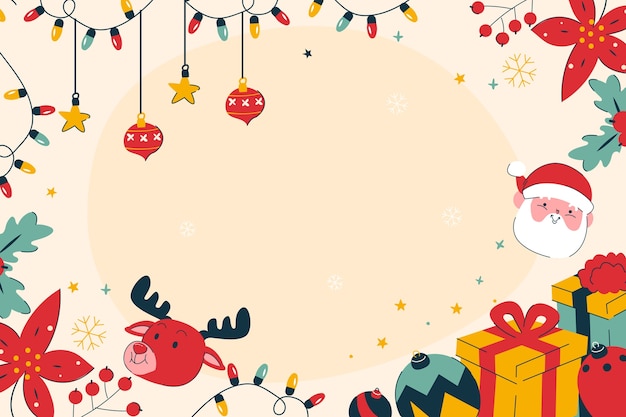 Free vector flat background for christmas season celebration