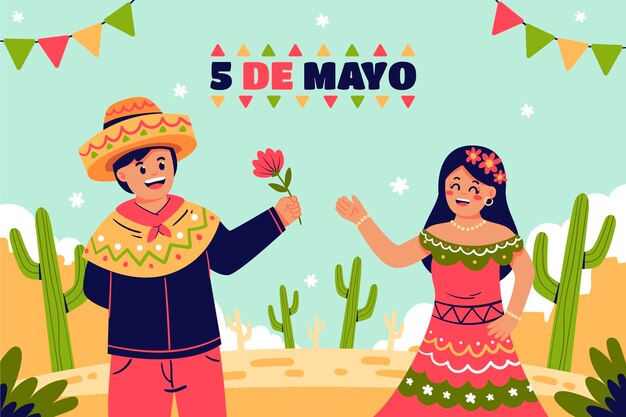 flat background for cinco de mayo celebration