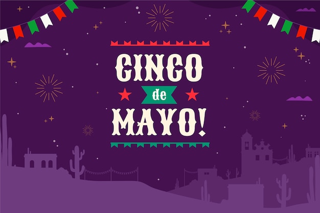 Sfondo piatto per la celebrazione del cinco de mayo