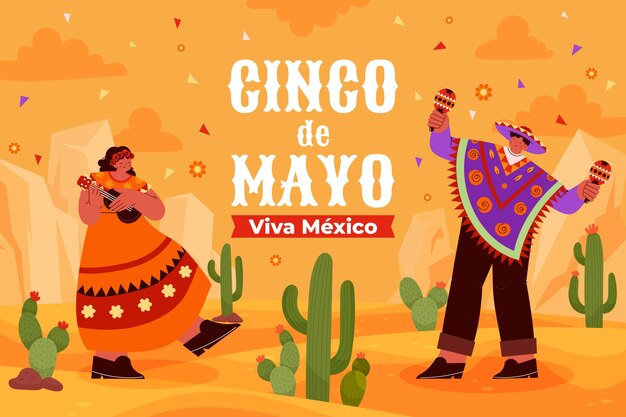 Flat background for cinco de mayo celebration