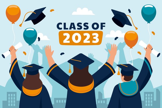 Flat background for class of 2023 graduation
