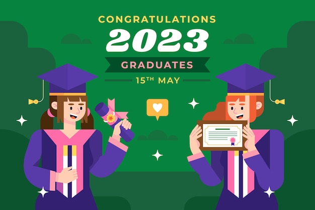 Flat background for class of 2023 graduation