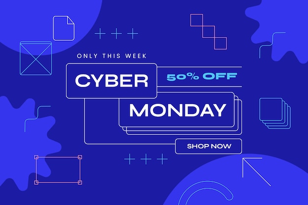 Free vector flat background for cyber monday sales