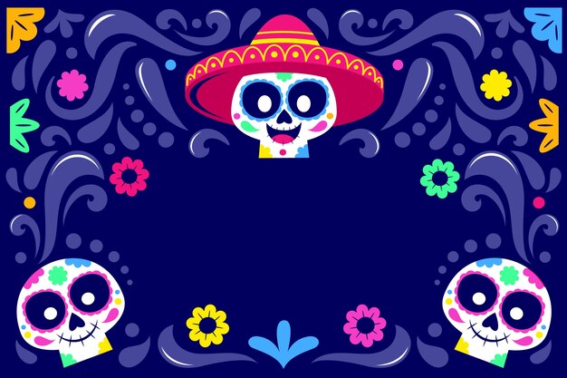 Flat background for dia de murtos celebration