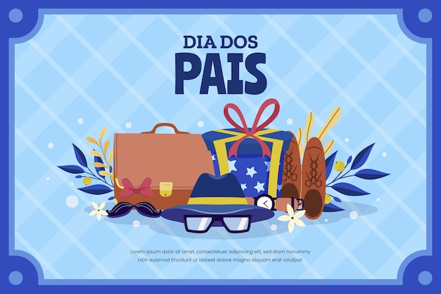 Flat background for dia dos pais celebration