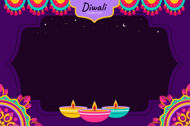 Flat background for diwali celebration