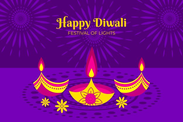 Flat background for diwali celebration