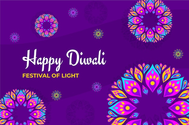 Free vector flat background for diwali celebration