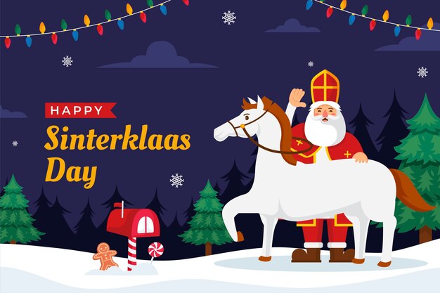 Flat background for dutch sinterklaas  holiday