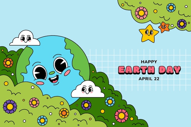 Free vector flat background for earth day celebration