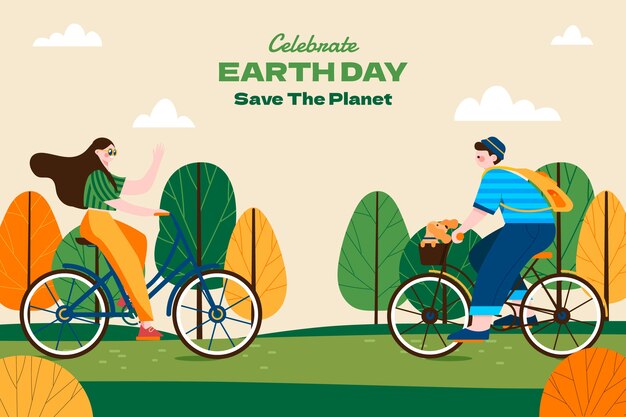 Flat background for earth day celebration