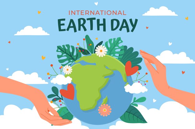 Flat background for earth day celebration