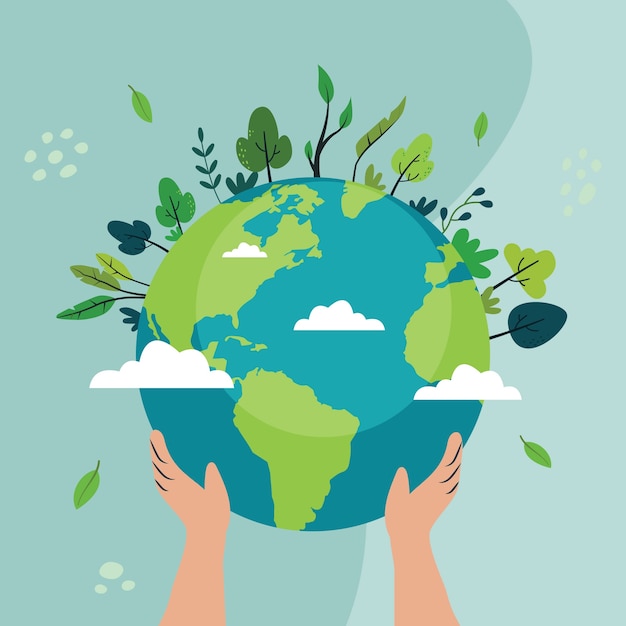 Flat background for earth day celebration