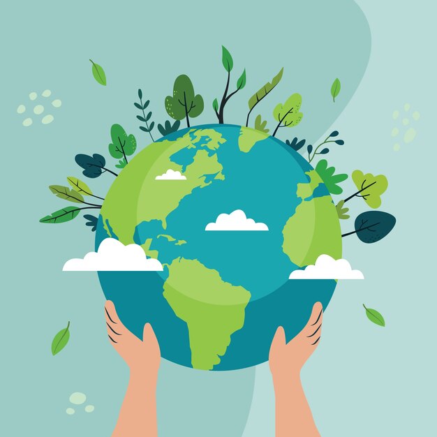 Flat background for earth day celebration