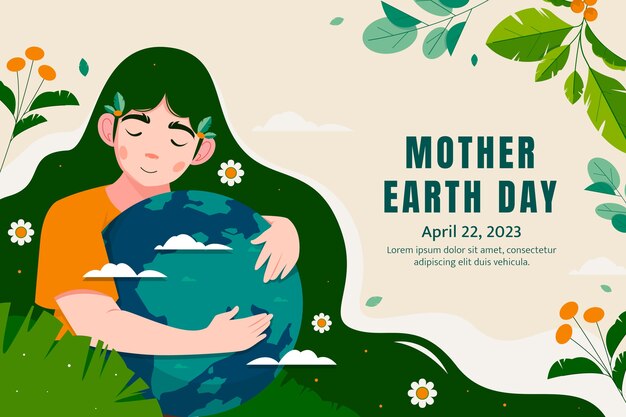 Flat background for earth day celebration