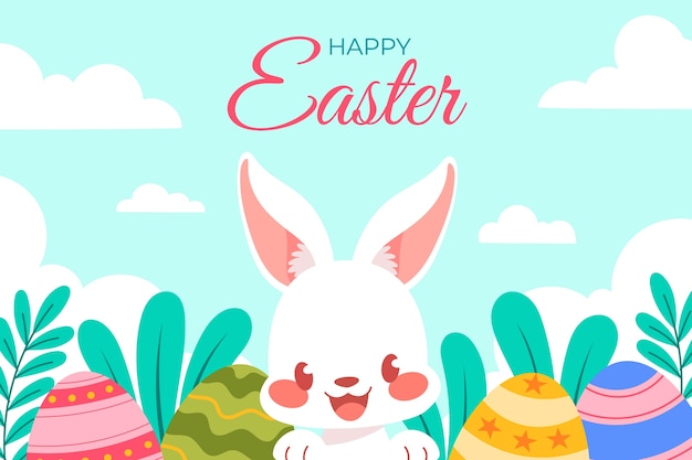 Flat background for easter celebration