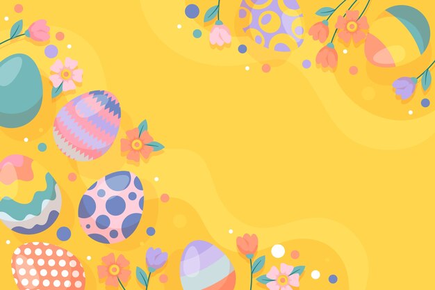 Flat background for easter celebration