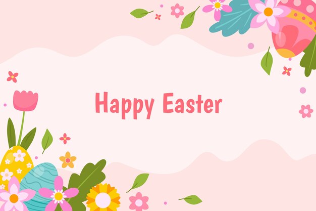 Flat background for easter celebration