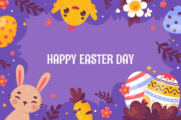 Flat background for easter celebration