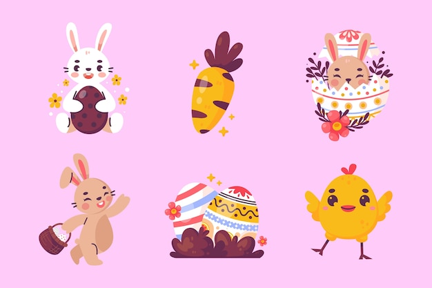 Flat background for easter celebration