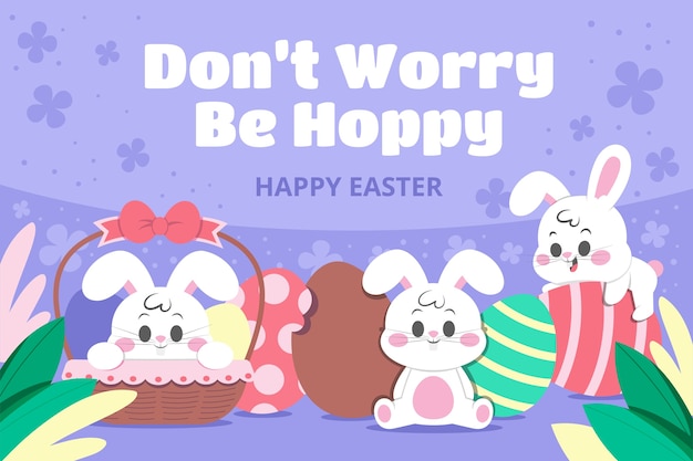 Free vector flat background for easter holiday