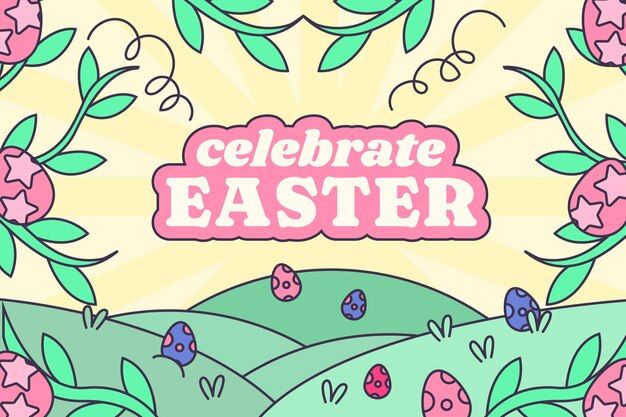 Flat background for easter holiday