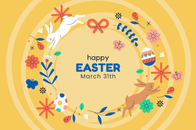 Flat background for easter holiday