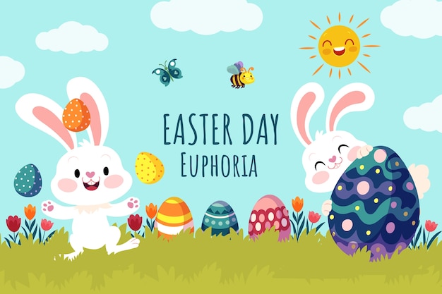 Free vector flat background for easter holiday