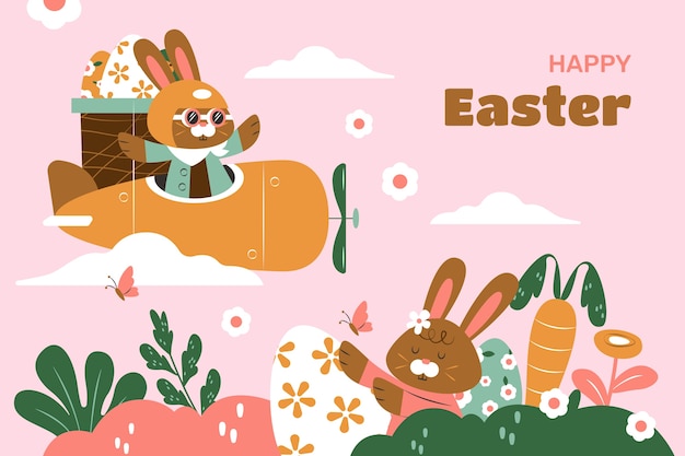 Flat background for easter holiday